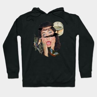 Unique Surrealistic Vintage Retro Collage Art Hoodie